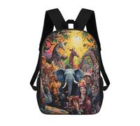 sinyumoney Jungle Party Celebration Sacs À Dos, Sac À Dos Enfant, Sac D'école, Sac À Dos De Voyage Imprimé En 3D, Accessoire De Mode, Sac À Dos Imperméable Pour Enfants 17inch