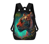 sinyumoney Jungle Tiger Portrait Sac À Dos Enfant, Sac D'école, Sac À Dos Imprimé 3D Avec Motif De Dessin Animé, Grande Capacité, Pour Garçons Et Filles 17inch