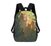 sinyumoney Jungle Tiger Portrait Sacs À Dos, Sac À Dos Enfant, Sac D'école, Sac À Dos De Voyage Imprimé En 3D, Accessoire De Mode, Sac À Dos Imperméable Pour Enfants 17inch