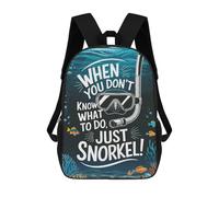 sinyumoney Just Snorkel Underwater Adventure Sacs À Dos Tendance Imprimés En 3D 17inch Sac D'école Décontracté Pour Enfants, Garçons, Élèves Du Primaire Et Du Collège