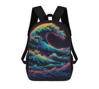 sinyumoney Kanagawa Great Wave Ocean Sac À Dos Scolaire Imprimé En 3D Pour Enfants, Sac À Dos De Voyage, Sac Tendance Et Décontracté Pour Écoliers 17inch