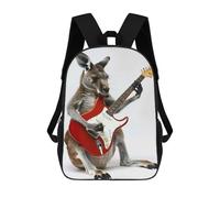 sinyumoney Kangaroo Guitar 17inch Sacs À Dos Scolaires Imprimés En 3D - Sacs À Dos Tendance Pour Garçons Du Primaire Et Du Collège