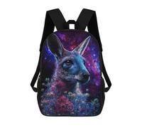 sinyumoney Kangaroo in Space Flowers Sacs À Dos Pour Enfants, Sac À Dos Scolaire Imprimé En 3D Pour Enfants, Sac À Dos De Voyage, Sac À Livres Pour Enfants 17inch Sac D'école