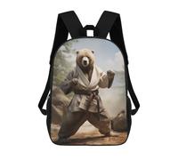 sinyumoney Karate Bear Sac À Dos Scolaire Pour Enfants Imprimé En 3D, Idéal Pour Les Voyages Et Les Lectures, Pour Les Garçons Et Les Élèves Du Primaire 17inch