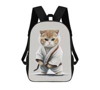 sinyumoney Karate Cat Master Sacs À Dos Imprimés En 3D Pour Enfants, Sacs D'école Tendance Pour Garçons, Sacs De Voyage, Sacs Scolaires Pour Élèves Du Primaire 17inch