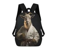 sinyumoney Karate Goat Sac À Dos Scolaire Imprimé En 3D Pour Garçons Et Filles, Sac À Dos Pour Ordinateur Portable Pour Enfants/étudiants/adultes 17inch