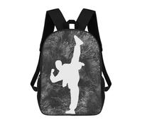sinyumoney Karate Silhouette Sacs À Dos Scolaires Pour Enfants, Sac D'école Tendance, Sac D'école Imprimé En 3D Pour Garçons, Élèves Du Primaire Et Du Collège 17inch
