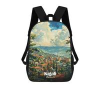 sinyumoney Kigali, Rwanda Cityscape Art Sacs À Dos Scolaires Pour Garçons Et Filles, Sacs À Dos Décontractés Pour Le Sport, Sacs À Dos De Grande Capacité Pour L'école Primaire 17inch