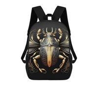 sinyumoney King Golden Black Beetle Sacs À Dos Imprimés En 3D Pour Enfants 17inch Sacs À Dos Tendance Et Décontractés Pour La Journée, Sacs De Voyage, Sacs À Dos D'extérieur Pour Garçons Et Filles