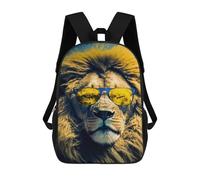 sinyumoney King of Cool Lion Sunglasses Sacs À Dos Scolaires Pour Garçons Et Filles, Sacs À Dos Décontractés Pour Le Sport, Sacs À Dos De Grande Capacité Pour L'école Primaire 17inch