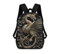 sinyumoney King Of Dragon Art Deco Sacs À Dos Imprimés En 3D Pour Enfants 17inch Sacs À Dos Tendance Et Décontractés Pour La Journée, Sacs De Voyage, Sacs À Dos D'extérieur Pour Garçons Et Filles