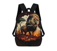 sinyumoney King of The Savannah -1 Sac À Dos Scolaire Pour Enfants, Imprimé En 3D, Pour Garçons, Élèves Du Primaire Et Du Collège 17inch