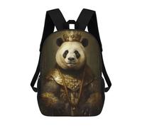 sinyumoney King Panda with A Crown Sac À Dos Scolaire Pour Enfants Imprimé En 3D, Idéal Pour Les Voyages Et Les Lectures, Pour Les Garçons Et Les Élèves Du Primaire 17inch