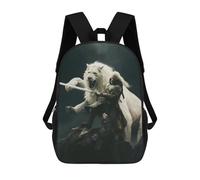 sinyumoney King White Lion Sacs À Dos Imprimés En 3D Pour Enfants, Sacs D'école Tendance Pour Garçons, Élèves Du Primaire Et Du Collège 17inch