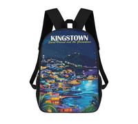 sinyumoney Kingstown, Saint Vincent And The Grenadines Sac À Dos Scolaire Pour Adolescents, Imprimé En 3D, Ajustable, À Poches Tendance, Pour Enfants, Garçons, Filles, Étudiants Et Adolescents 17inch
