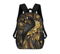 sinyumoney Kintsugi Peacock Sacs À Dos Scolaires Pour Enfants, Sac D'école Imprimé En 3D Pour Garçons, Élèves Du Primaire Et Du Collège 17inch