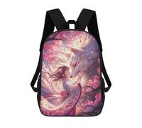 sinyumoney Kitsune Ethereal Bond Sac À Dos Pour Garçons Et Adolescents, Sacs À Dos Pour Filles, Sacs À Dos Pour Tout-petits, Sacs À Livres Pour L'école Primaire Et Le Collège 17inch