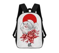 sinyumoney Kitsune Japanese Fox Sac À Dos Scolaire Pour Filles Et Garçons, Avec Poche, Sac À Dos Tendance Pour Enfants 17inch