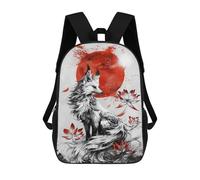 sinyumoney Kitsune Japanese Fox Sacs À Dos 17 Pouces Pour Enfants, Sacs D'école Imprimés En 3D Pour Élèves Du Primaire Et Du Collège, Garçons Et Filles