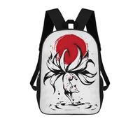 sinyumoney Kitsune Nine Tailed Fox Sacs À Dos Pour Enfants, Cartables 3D Personnalisés Pour Garçons Et Filles, Grands Sacs À Dos Scolaires Décontractés 17inch
