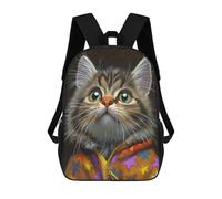 sinyumoney Kitten in Colorful Star Jacket -1 Sac À Dos En Peluche À Motif Dessin Animé, Sac À Dos 3D Pour Enfants, Idée Cadeau D'anniversaire Pour Garçons Et Filles 17inch