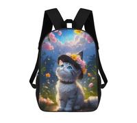 sinyumoney Kitten in The Witch Hat Sac À Dos, Cartable Imprimé En 3D, Sac À Goûter, Sac À Dos De Voyage, Sac À Dos Entre Amis, Sac À Dos Scolaire Pour Filles Et Garçons 17inch