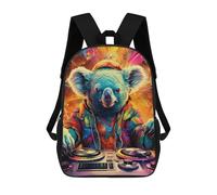 sinyumoney Koala DJ in Colorful Lights Sac À Dos Scolaire Imprimé En 3D Pour Garçons Et Filles, Sac À Dos Pour Enfants, Sac De Voyage 17inch