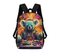 sinyumoney Koala DJ in Colorful Lights Sacs À Dos Imprimés En 3D Pour Enfants, Sacs D'école Tendance Pour Garçons, Élèves Du Primaire Et Du Collège 17inch