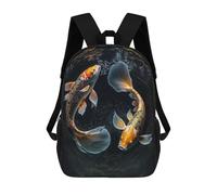 sinyumoney Koi Fish in The Lake Sac À Dos Scolaire Enfant Tendance Et Décontracté, Sac À Dos Imprimé En 3D Pour Garçon, Grand Sac À Dos 17inch