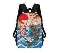 sinyumoney Koi Fish Stained Glass Art Sacs À Dos Scolaires Pour Enfants, Sac D'école Imprimé En 3D Pour Garçons, Élèves Du Primaire Et Du Collège 17inch