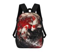 sinyumoney Koi Fish Yin And Yang Sacs À Dos Scolaires Pour Enfants, Sac D'école Imprimé En 3D Pour Garçons, Élèves Du Primaire Et Du Collège 17inch
