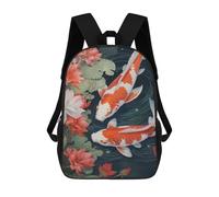 sinyumoney Koi Japanese Landscapes Sac À Dos Scolaire Pour Adolescents, Imprimé En 3D, Ajustable, À Poches Tendance, Pour Enfants, Garçons, Filles, Étudiants Et Adolescents 17inch