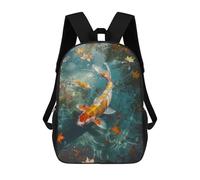 sinyumoney Koi Pond Sacs À Dos 17 Pouces Pour Enfants, Sacs D'école Imprimés En 3D Pour Élèves Du Primaire Et Du Collège, Garçons Et Filles