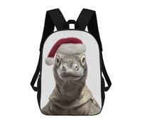 sinyumoney Komodo Dragon Christmas Portrait Sac À Dos Scolaire Pour Enfants Imprimé En 3D, Idéal Pour Les Voyages Et Les Lectures, Pour Les Garçons Et Les Élèves Du Primaire 17inch
