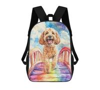 sinyumoney Labradoodle Rainbow Bridge Sac À Dos Scolaire Pour Enfants, Grand Sac À Dos 3D, Cadeau Pour Enfants 17inch