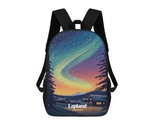 sinyumoney Lapland Aurora Borealis Sac À Dos Scolaire Pour Adolescents, Imprimé En 3D, Ajustable, À Poches Tendance, Pour Enfants, Garçons, Filles, Étudiants Et Adolescents 17inch