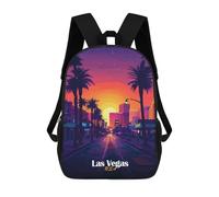 sinyumoney Las Vegas Sunset Cityscape Sac À Dos Scolaire Imprimé En 3D Pour Garçons Et Filles, Sac À Dos Pour Ordinateur Portable Pour Enfants/étudiants/adultes 17inch