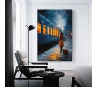 sinyumoney Last Train - A Pause Before The Goodbye Affiches Murales Pour Salle De Bain Rustique, Grand Format 16x24inch(40x60cm)