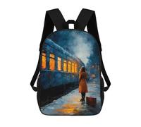 sinyumoney Last Train - A Pause Before The Goodbye Sac À Dos, Cartable Imprimé En 3D, Sac À Goûter, Sac À Dos De Voyage, Sac À Dos Entre Amis, Sac À Dos Scolaire Pour Filles Et Garçons 17inch