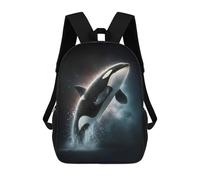 sinyumoney Leaping Orca in Starry Night Sac À Dos Enfant Fille 3D, Sac D'école, Sac À Dos Pour Tout-petits, Sac À Dos Décontracté, Sac À Livres Tendance 17inch