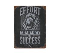 sinyumoney L'effort est la clé du succès, Plaque décorative murale en fer forgé avec un lion, 40 x 30 cm, idéale pour la maison ou le bureau