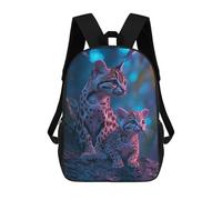 sinyumoney Leopard Cats in Neon Light Sac À Dos Scolaire Pour Enfants, Sac À Dos De Voyage Décontracté, Grand Sac À Dos Pour Garçons Et Filles 17inch