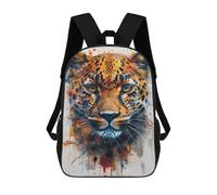 sinyumoney Leopard Face Art Print Sac À Dos Scolaire Pour Enfants 17 Pouces, Sac À Dos Décontracté Pour Les Voyages, Grand Sac À Dos De Jour Pour Garçons Et Filles 17inch