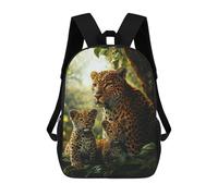 sinyumoney Leopard Family in Amazon Rainforest-3 Sacs À Dos Tendance Imprimés En 3D 17inch Sac D'école Décontracté Pour Enfants, Garçons, Élèves Du Primaire Et Du Collège