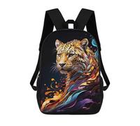 sinyumoney Leopard in Abstract Art Sac À Dos Scolaire Pour Enfants Imprimé En 3D, Idéal Pour Les Voyages Et Les Lectures, Pour Les Garçons Et Les Élèves Du Primaire 17inch
