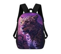 sinyumoney Leopard in Purple Light Sac À Dos Scolaire Pour Enfants, Imprimé En 3D, Sac À Dos Tendance Pour Garçons, Élèves Du Primaire Et Du Collège 17inch
