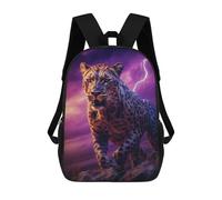 sinyumoney Leopard in Thunderstorm Sac À Dos Scolaire Imprimé En 3D, Sac À Dos Décontracté Pour Enfants, Sac D'école Imprimé En 3D Pour Garçons, Primaire Et Collège 17inch