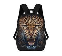 sinyumoney Leopard Roar Close-Up Sac À Dos Enfant Fille 3D, Sac D'école, Sac À Dos Pour Tout-petits, Sac À Dos Décontracté, Sac À Livres Tendance 17inch