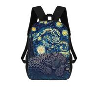 sinyumoney Leopard Sleeping Under Starry Night Sky Sac À Dos Scolaire Imprimé En 3D, Sac À Dos Tendance Pour Enfants, Sac À Dos Pour Garçons, Élèves Du Collège 17inch