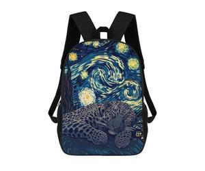 sinyumoney Leopard Sleeping Under Starry Night Sky Sac À Dos Scolaire Imprimé En 3D, Sac À Dos Tendance Pour Enfants, Sac À Dos Pour Garçons, Élèves Du Collège 17inch